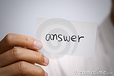 Answer Stock Photo