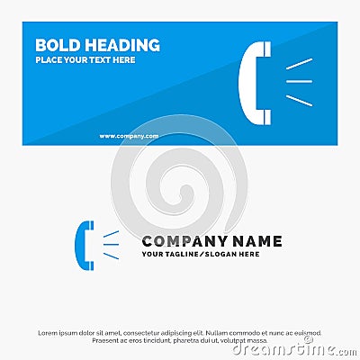 Answer, Call, Client Support, Customer Support SOlid Icon Website Banner and Business Logo Template Vector Illustration