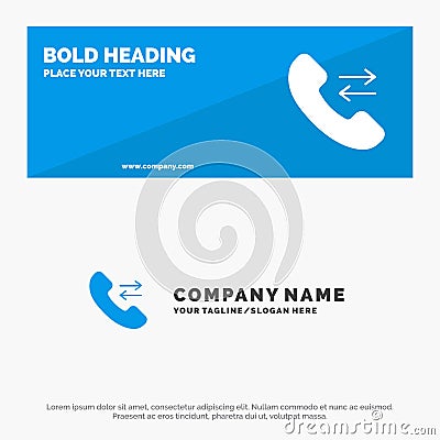 Answer, Call, Contact us SOlid Icon Website Banner and Business Logo Template Vector Illustration