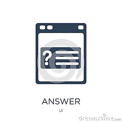 answer icon in trendy design style. answer icon isolated on white background. answer vector icon simple and modern flat symbol for Vector Illustration