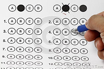 Answer Sheet Stock Photo