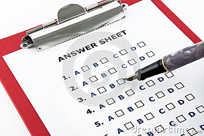 Answer sheet Stock Photo