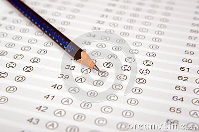 Answer sheet for competitive exam, entrance exam or options sheet Stock Photo