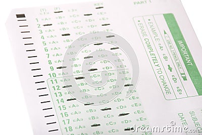 Answer Sheet Stock Photo