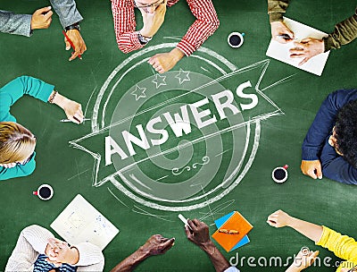 Answers Explanation Question Opinion Suggestion Concept Stock Photo