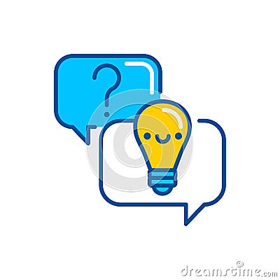 Answers on questions color icon. Custom video content. Sign for web page, mobile app, button, logo. Vector isolated element. Vector Illustration