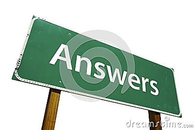 Answers - road-sign. Stock Photo