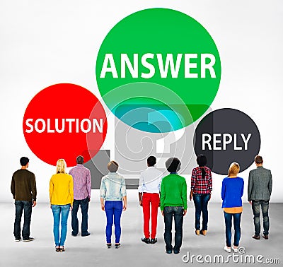 Answers Solution Reply Response Problems Concept Stock Photo