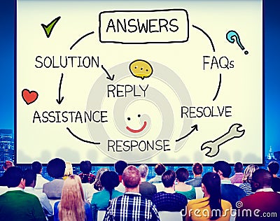 Answers Solution Response Question Solving Concept Stock Photo