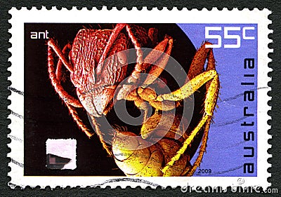 Ant Australian Postage Stamp Editorial Stock Photo