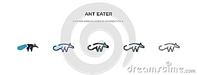 Ant eater icon in different style vector illustration. two colored and black ant eater vector icons designed in filled, outline, Vector Illustration