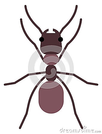 Ant flat icon. Wild fauna. Small insect Vector Illustration