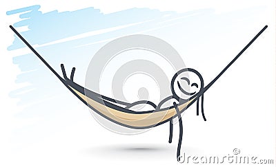 Ant in a hammock Vector Illustration