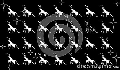 Playful composition of ants. Background flag template. Vector Illustration