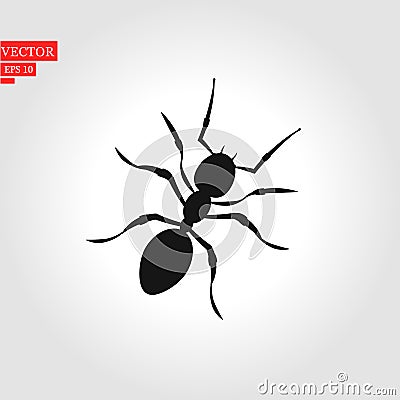 Ant silhouette vector. Insect in black and white concept. Vector Illustration