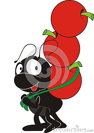 Ant working Vector Illustration