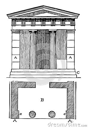 Anta doorway vintage engraving Vector Illustration