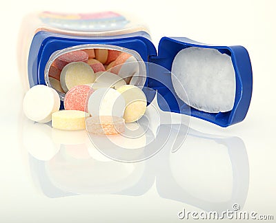 Antacid Tablets Isolated Over White Stock Photo