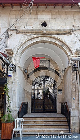 Antakya St. Paul Orthodox Church entrance door. Turkey Editorial Stock Photo