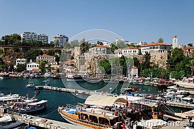 Antalya harbor or marina Stock Photo