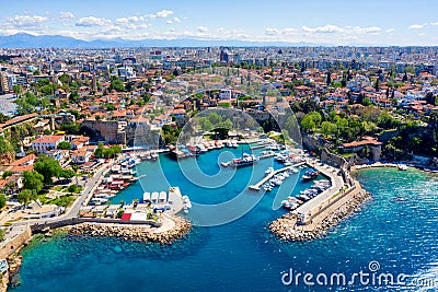 Antalya Harbor, Turkey, taken in April 2019\r\n` taken in hdr Stock Photo