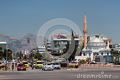 Antalya, Turkey - June 23, 2022: View of Liman neighbourhood in Konyaalti district of Antalya, a popular place among Russian Editorial Stock Photo