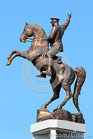 Antalya, Turkey - May 13, 2022: Equestrian statue of Ataturk at Antalyaspor Junction in Konyaalti district of Antalya Editorial Stock Photo