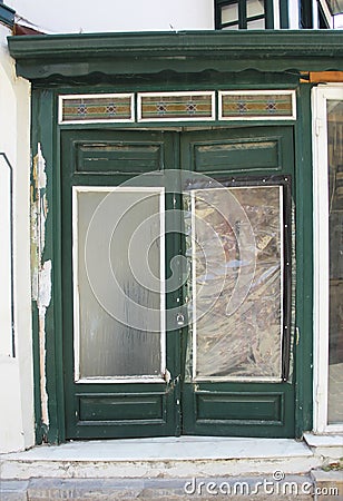 Antalya, Turkey, May 10, 2021. Locked restaurant doors Stock Photo
