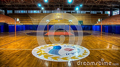 Antalya, Turkey - October 17, 2013: Empty Basketball arena Editorial Stock Photo