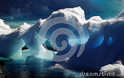 Antarctic ice caves Stock Photo