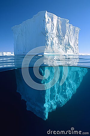 Antarctic iceberg drift symbolizing climate change, conservation efforts, and ozone layer threat Stock Photo