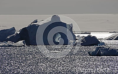 Antarctic iceberg with hole Stock Photo