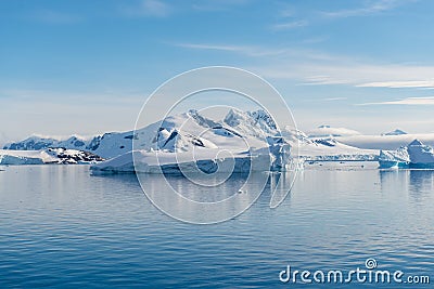 Antarctic landscape with iceberg at sea Stock Photo