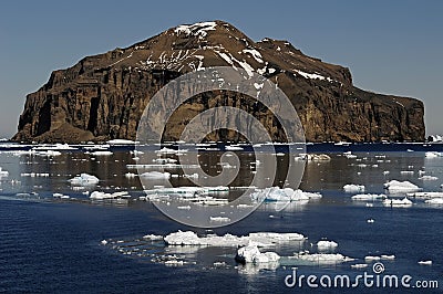 Antarctic rocky island Stock Photo