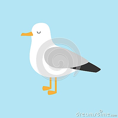 Antarctica albatross icon. Petrel Seagull wandering royal bird. Arctic animal collection. Cute cartoon baby character Vector Illustration