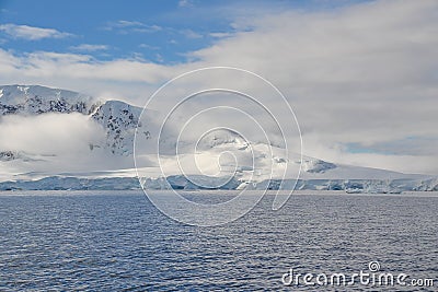 Antarctica glacier reaching out into the waters Stock Photo