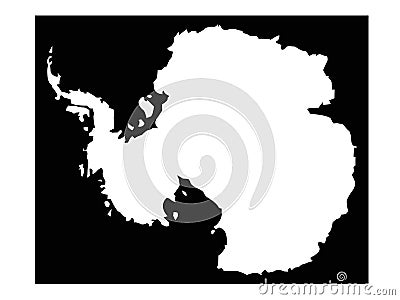 Antarctica map - Earth`s southernmost continent Vector Illustration