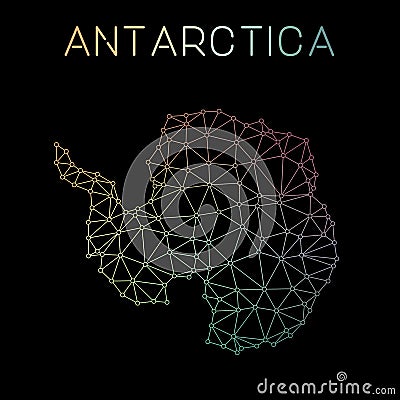 Antarctica network map. Vector Illustration