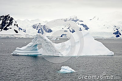 Antarctica - Pinnacle Shaped Iceberg Stock Photo