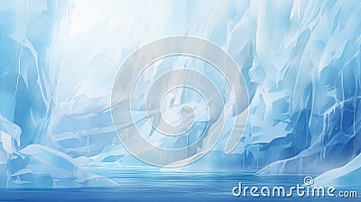 antarctica pinnacled icebergs landscape Cartoon Illustration