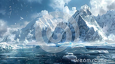Antarctica A Scenic and Isolated Winter Wilderness Stock Photo