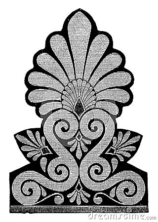 Ante-fixae, from Latin antefigere, vintage engraving Vector Illustration