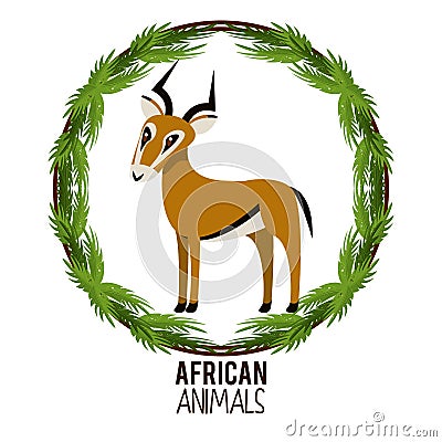 African animals cartoon Vector Illustration