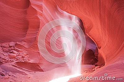 Antelope Canyon Light Beams Stock Photo