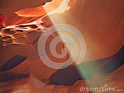 Antelope Canyon Sunbeam 1 Stock Photo