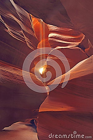 Antelope Canyon Sunbeam 12 Stock Photo