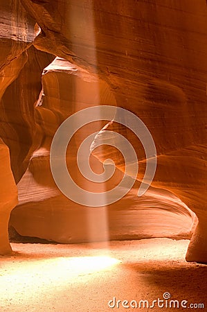 Antelope Canyon Sunbeam Stock Photo