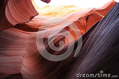 Antelope Canyon Sunbeam Stock Photo