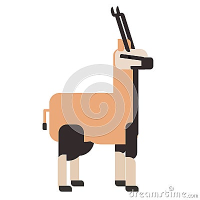 Antelope flat illustration Vector Illustration