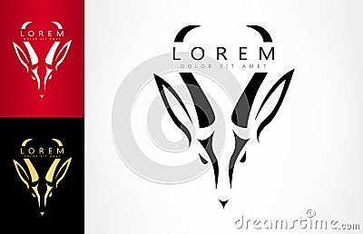 Antelope logo vector Vector Illustration